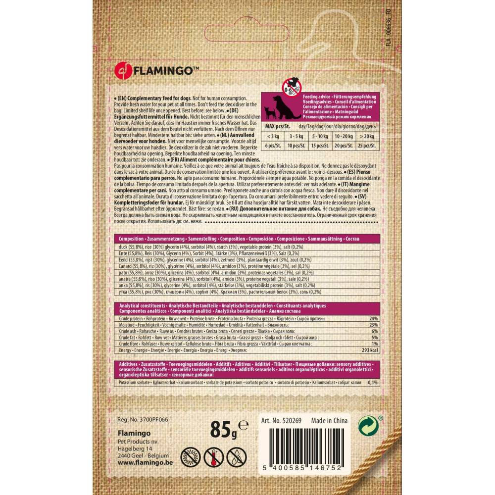 Friandise morceaux de canard Hapki  pour chien 85 g sans gluten - Imagen 3