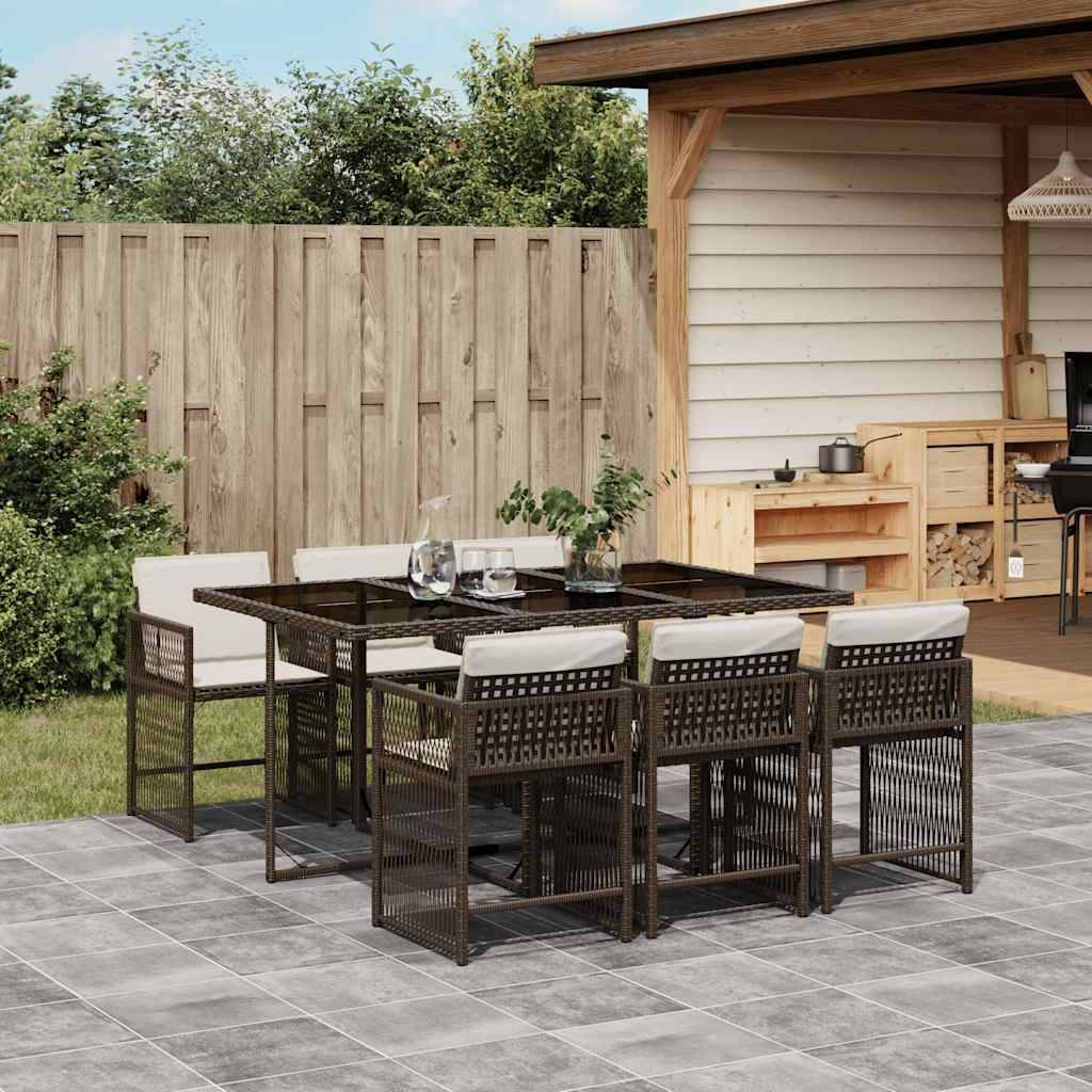 ComfortXL - Salon de Jardin Encastrable 6 Personnes en Résine Tressée Marron Gain de Place – ComfortXL Outdoor Living - Image 1