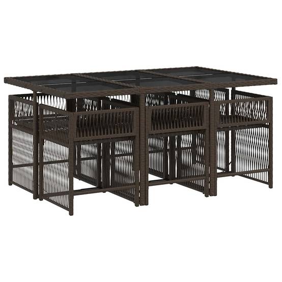 ComfortXL - Salon de Jardin Encastrable 6 Personnes en Résine Tressée Marron Gain de Place – ComfortXL Outdoor Living - Image 3