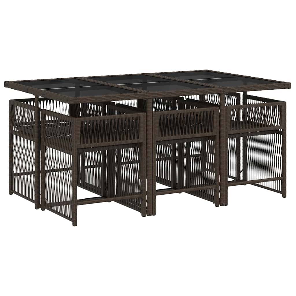ComfortXL - Salon de Jardin Encastrable 6 Personnes en Résine Tressée Marron Gain de Place – ComfortXL Outdoor Living - Image 3