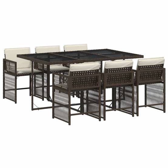 ComfortXL - Salon de Jardin Encastrable 6 Personnes en Résine Tressée Marron Gain de Place – ComfortXL Outdoor Living - Image 2