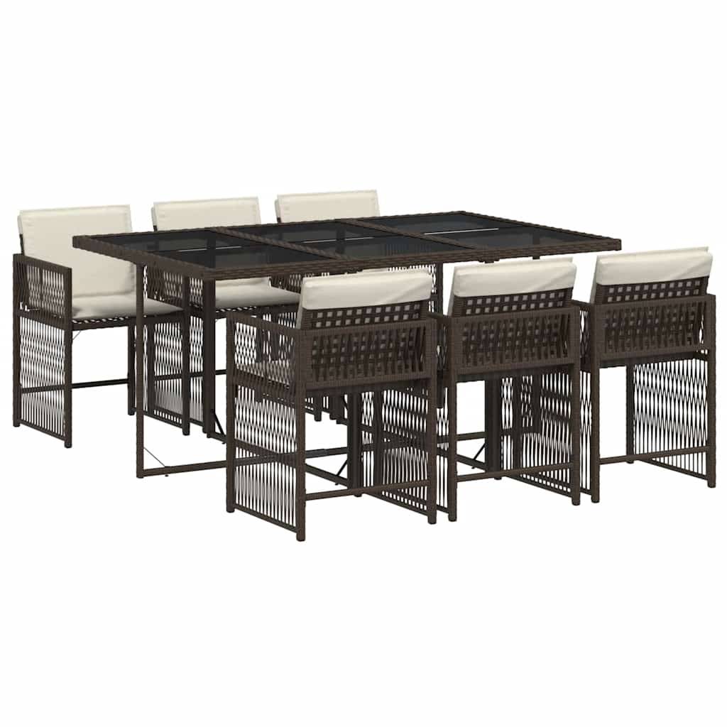 ComfortXL - Salon de Jardin Encastrable 6 Personnes en Résine Tressée Marron Gain de Place – ComfortXL Outdoor Living - Image 2