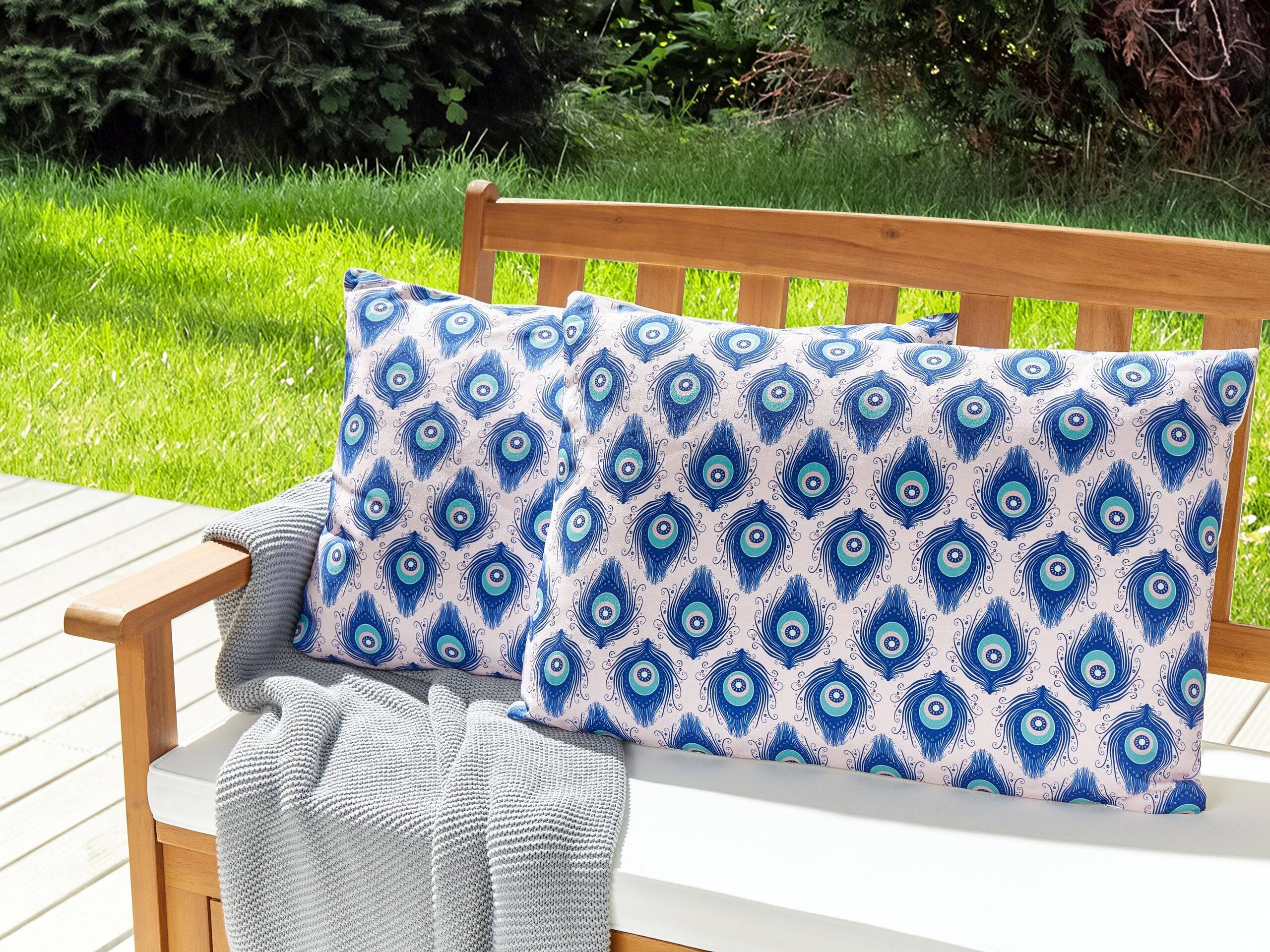 Beliani - Coussin d'extérieur Polyester Bleu CERIANA - Beliani - Imagen 1
