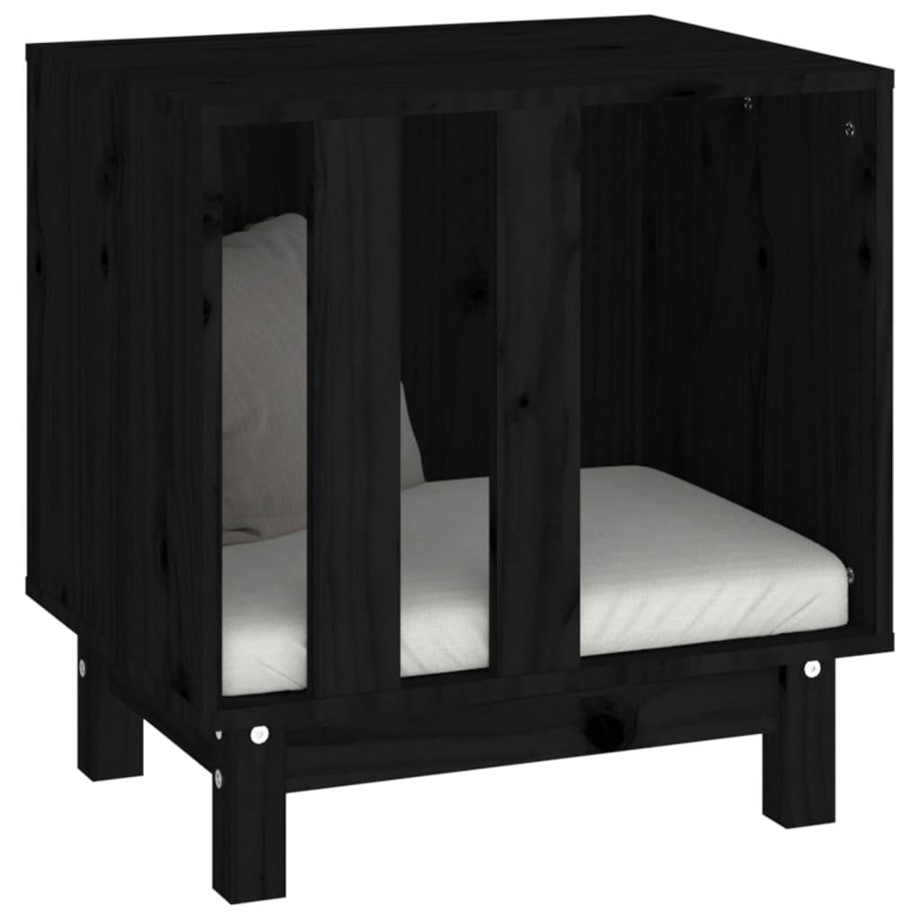 Vidaxl - Niche pour chien Noir 50x40x52 cm Bois de pin massif vidaXL 822475 - Imagen 5