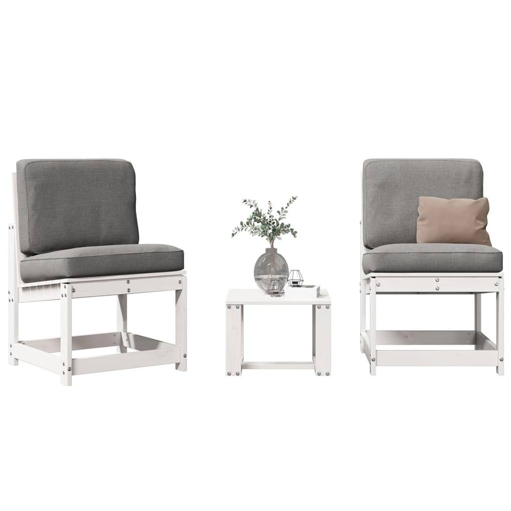 ComfortXL - Petit Salon de Jardin Blanc 3 Pièces en Pin Massif pour Terrasse et Patio Compact – ComfortXL Outdoor Living