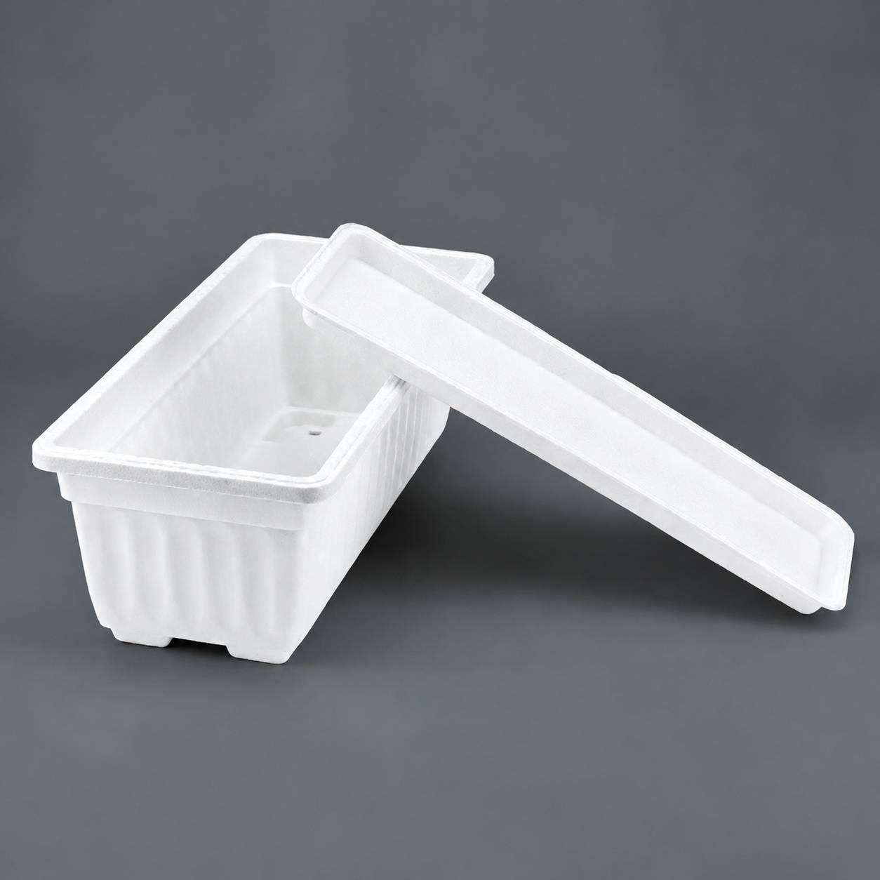 Lot de 4 Pots de Fleurs Rectangulaire Plastique Avec Soucoures Drainants pour Jardin Balcony Patio - Image 4