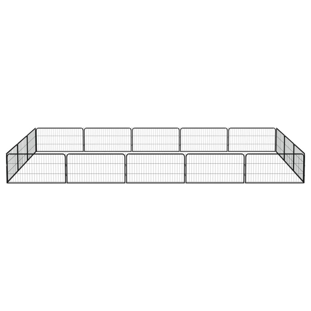 Vidaxl - Parc pour chien 16panneaux Noir 100x50cm Acier enduit de poudre vidaXL 3115969 - Imagen 2