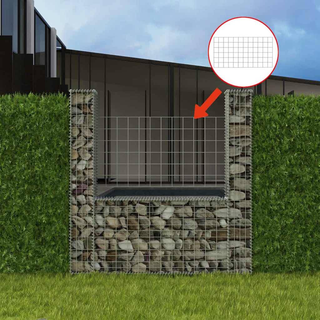Panier de gabion en forme de U Acier galvanisé Argenté 160 x 20 x 150 cm - PANGIVO - Image 1