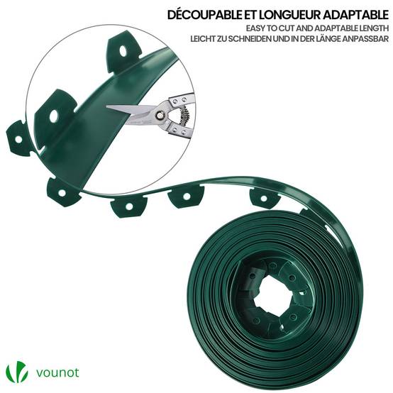 Bordure de jardin flexible en PVC 20m avec 40 piquets - hauteur 5cm - vert - Image 5
