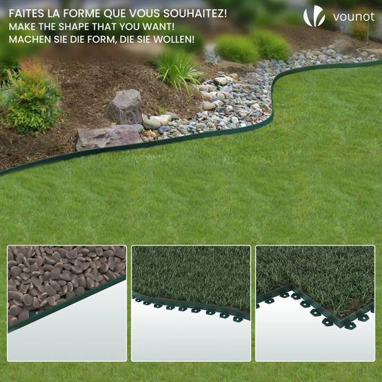 Bordure de jardin flexible en PVC 20m avec 40 piquets - hauteur 5cm - vert - Image 3