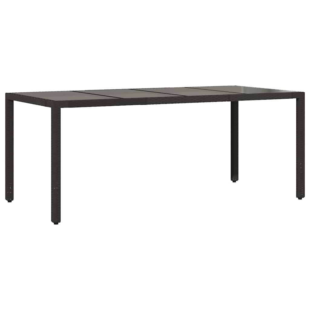 PANGIVO - Table de jardin résine tressée verre trempé noir 190 x 90 x 75 cm, Poids :27.8kg - PANGIVO - Image 6