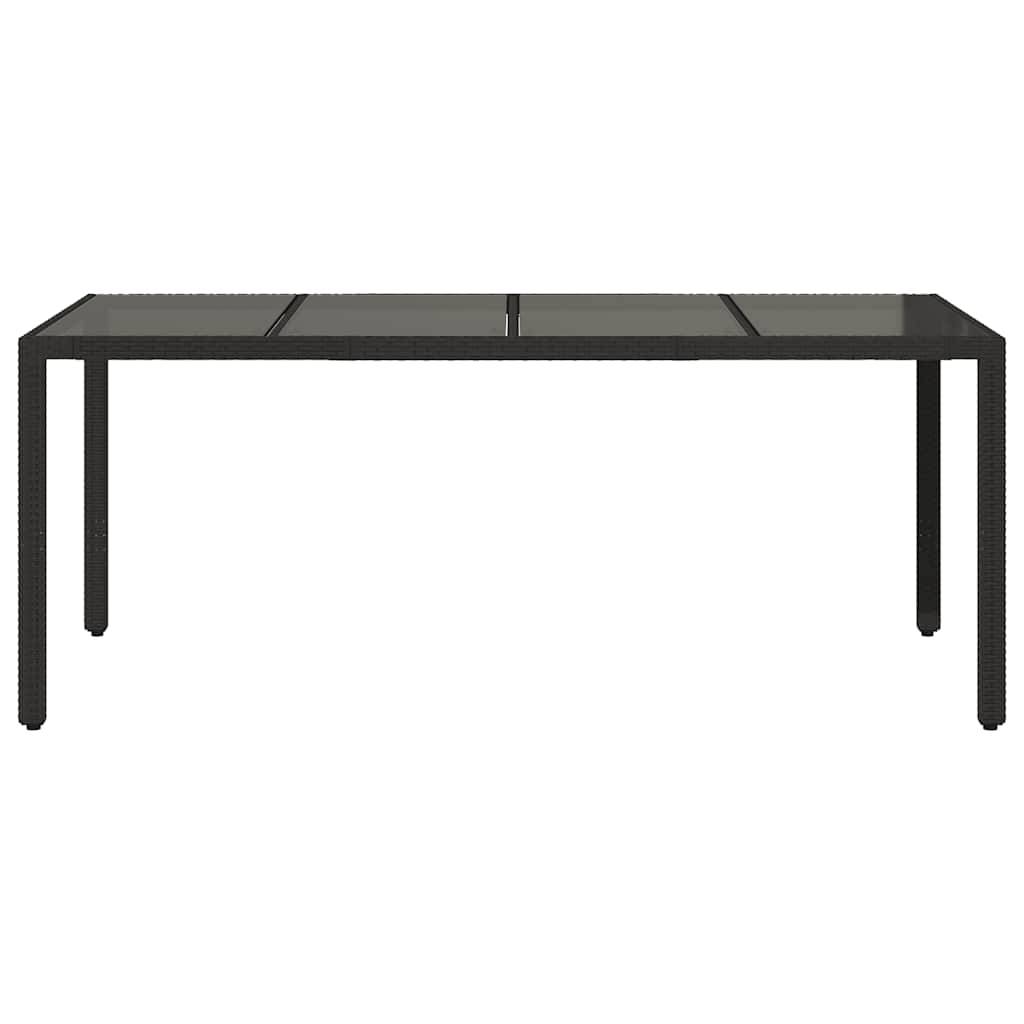 PANGIVO - Table de jardin résine tressée verre trempé noir 190 x 90 x 75 cm, Poids :27.8kg - PANGIVO - Image 4
