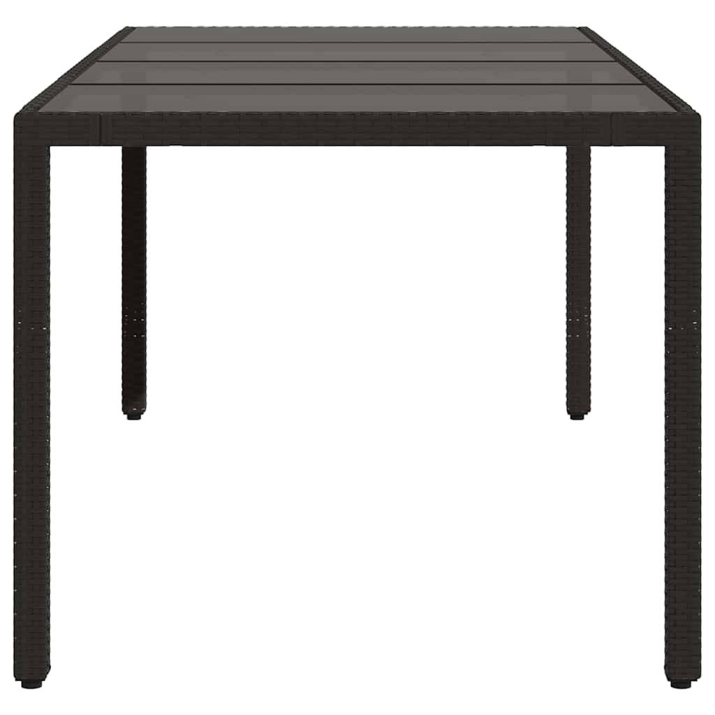 PANGIVO - Table de jardin résine tressée verre trempé noir 190 x 90 x 75 cm, Poids :27.8kg - PANGIVO - Image 5