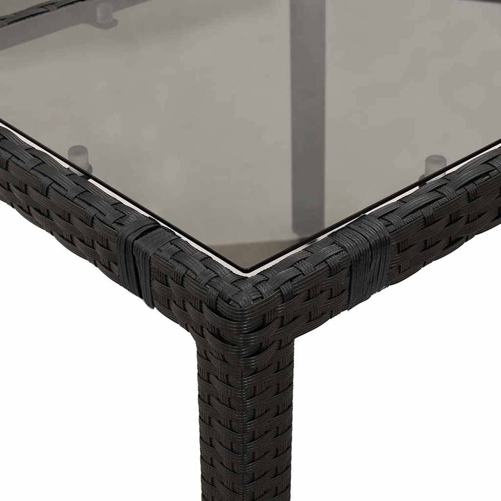 PANGIVO - Table de jardin résine tressée verre trempé noir 190 x 90 x 75 cm, Poids :27.8kg - PANGIVO - Image 8