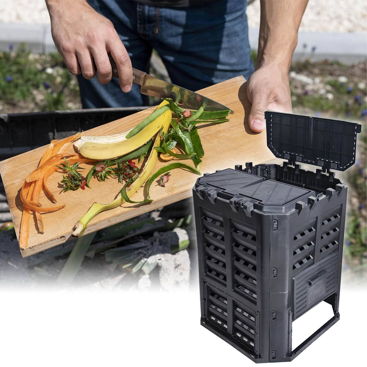 Composteur de jardin 360 Litres 69 x 69 x H84 cm KOMPOBOX BRIXO - Imagen 3