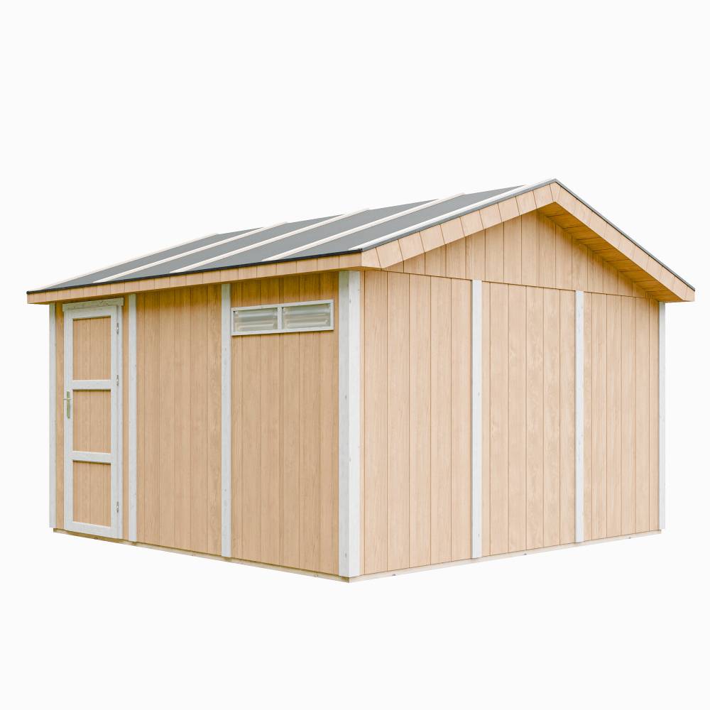 Timbela - Garage Qualité Premium 13 m² - L378xl412 cm - garage pour moto, vélos, machines de jardinage - Abri de jardin Timbela M990B-HARVEST HONEY - Image 2