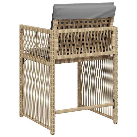 Chaises de jardin résine tressée beige avec coussins 50,5 x 54 x 79 cm, Poids :24.5kg - PANGIVO - Image 7