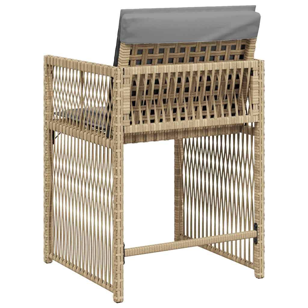 Chaises de jardin résine tressée beige avec coussins 50,5 x 54 x 79 cm, Poids :24.5kg - PANGIVO - Image 7