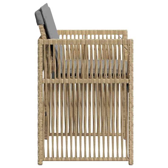 Chaises de jardin résine tressée beige avec coussins 50,5 x 54 x 79 cm, Poids :24.5kg - PANGIVO - Image 6