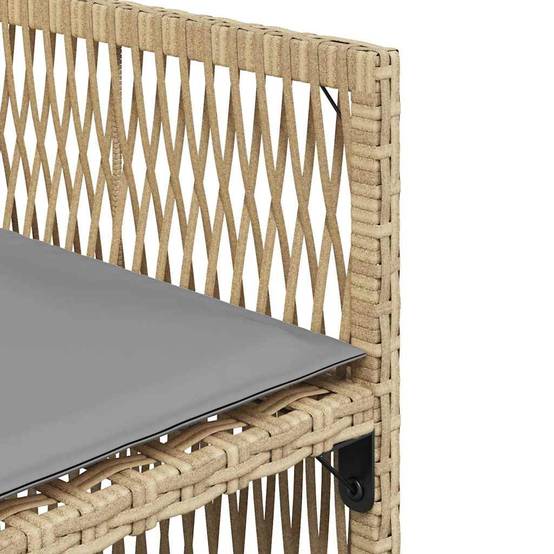 Chaises de jardin résine tressée beige avec coussins 50,5 x 54 x 79 cm, Poids :24.5kg - PANGIVO - Image 10