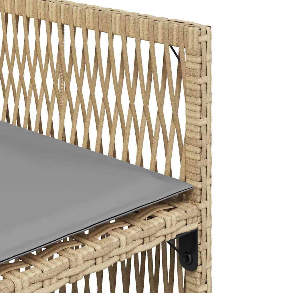 Chaises de jardin résine tressée beige avec coussins 50,5 x 54 x 79 cm, Poids :24.5kg - PANGIVO - Image 10
