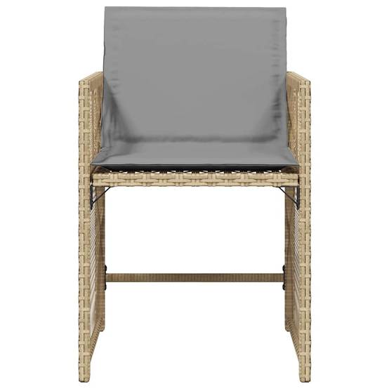 Chaises de jardin résine tressée beige avec coussins 50,5 x 54 x 79 cm, Poids :24.5kg - PANGIVO - Image 5
