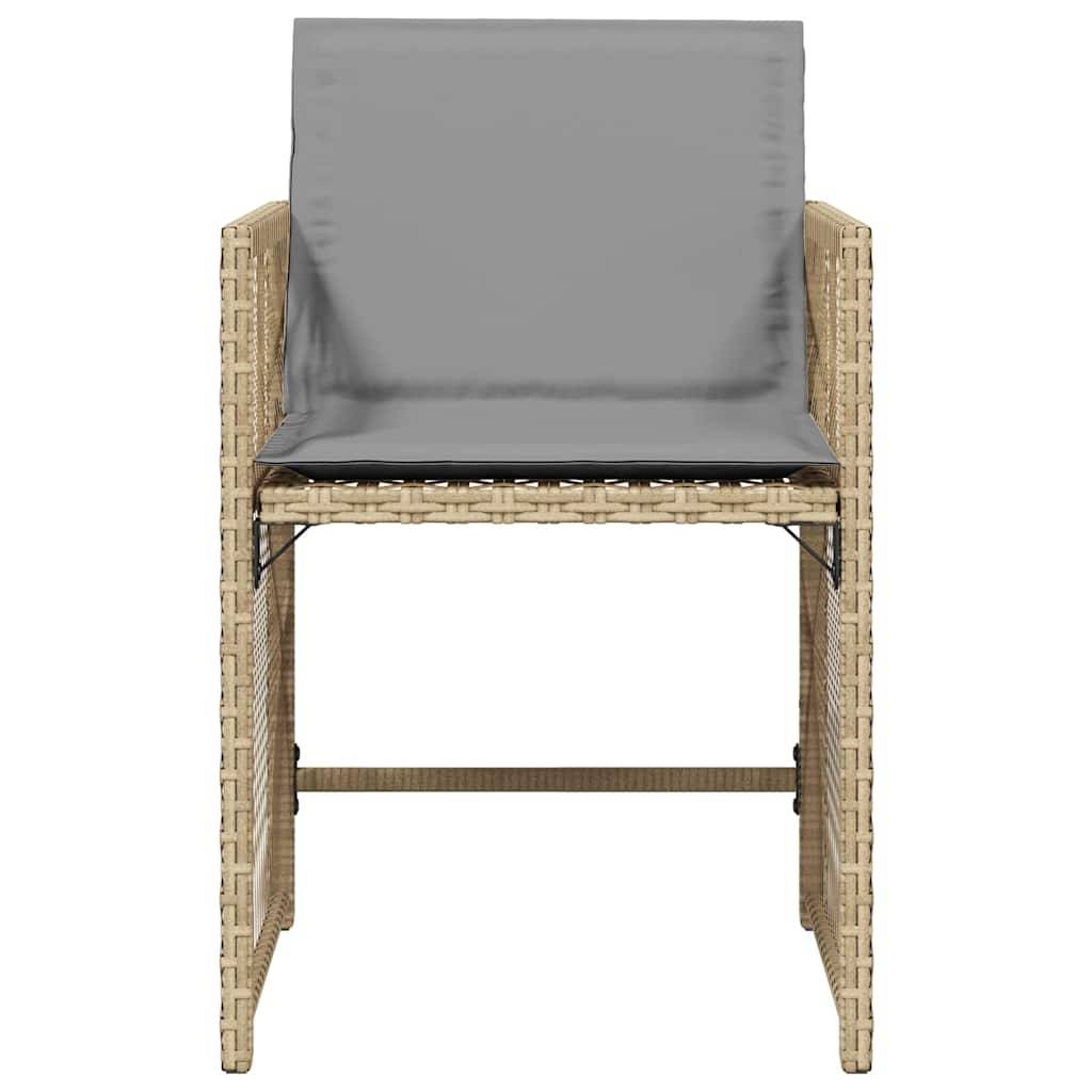 Chaises de jardin résine tressée beige avec coussins 50,5 x 54 x 79 cm, Poids :24.5kg - PANGIVO - Image 5