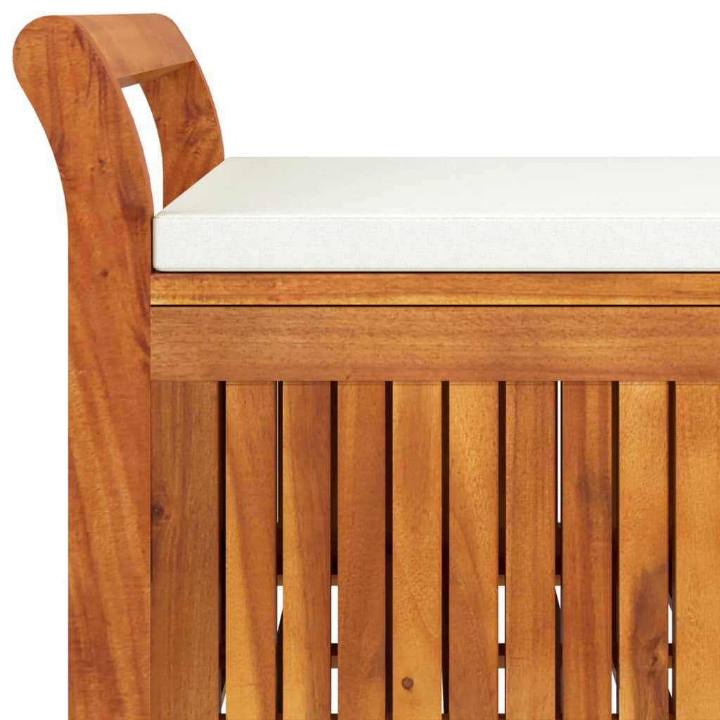 Helloshop26 - Banc de jardin meuble de patio d'extérieur terrasse de rangement de jardin avec coussin 91 cm bois d'acacia - Imagen 6