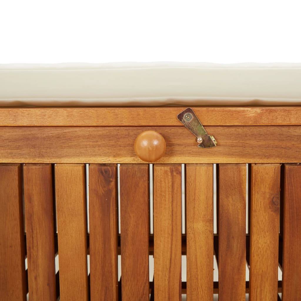 Helloshop26 - Banc de jardin meuble de patio d'extérieur terrasse de rangement de jardin avec coussin 91 cm bois d'acacia - Imagen 7