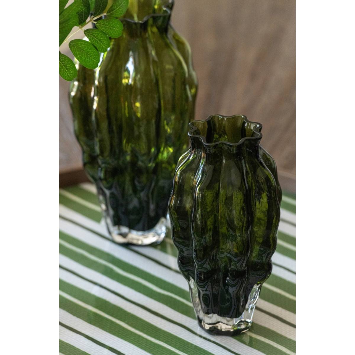 J-Line - Vase Design en Verre "Pod" 24cm Vert - Image 4