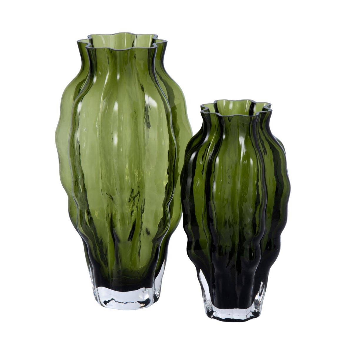 J-Line - Vase Design en Verre "Pod" 24cm Vert - Image 2