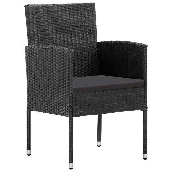 PANGIVO - Chaises de jardin coussins noir lot de 4 52 x 56 x 88 cm résine tressée - PANGIVO - Image 2
