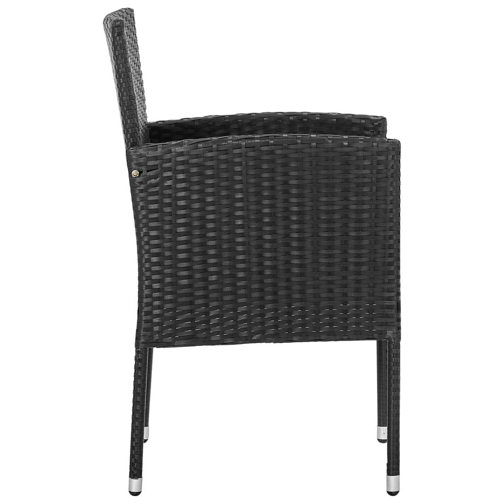 PANGIVO - Chaises de jardin coussins noir lot de 4 52 x 56 x 88 cm résine tressée - PANGIVO - Image 4