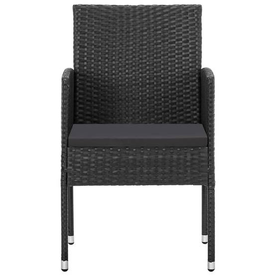PANGIVO - Chaises de jardin coussins noir lot de 4 52 x 56 x 88 cm résine tressée - PANGIVO - Image 3