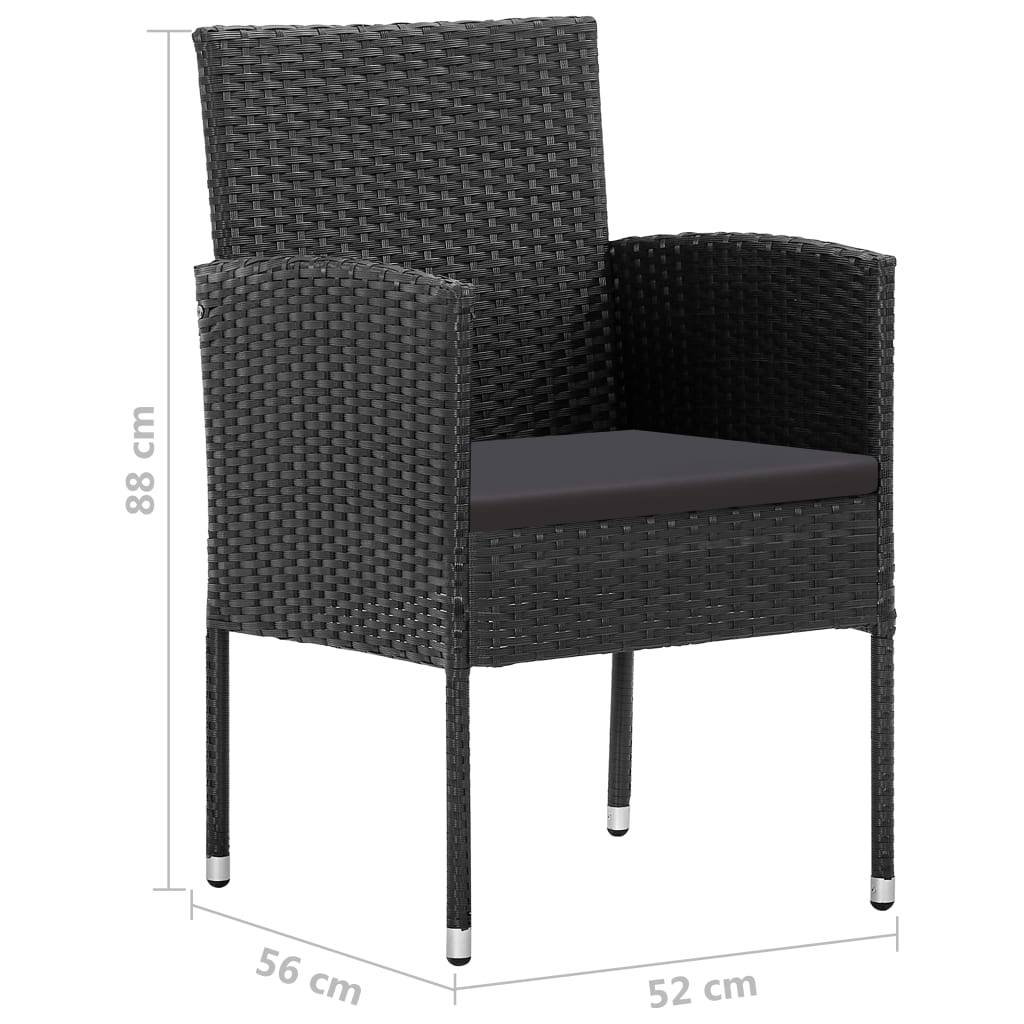 PANGIVO - Chaises de jardin coussins noir lot de 4 52 x 56 x 88 cm résine tressée - PANGIVO - Image 7