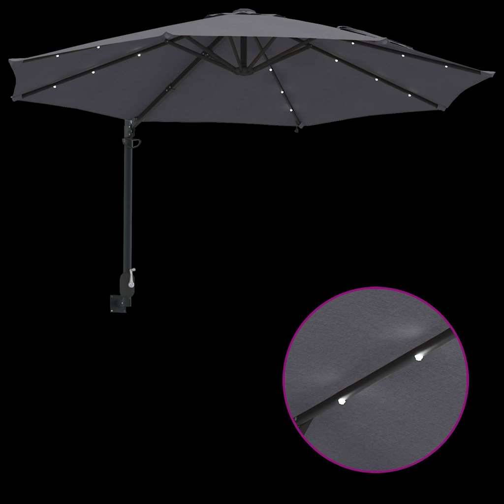 Parasol de jardin polyester acier anthracite 248 x 248 x 148 cm - PANGIVO - Image 9