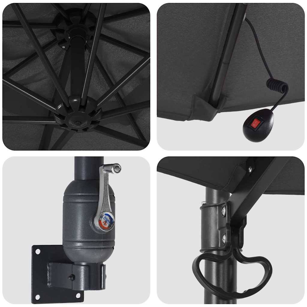 Parasol de jardin polyester acier anthracite 248 x 248 x 148 cm - PANGIVO - Image 7