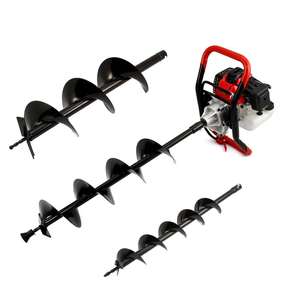 Monstershop - Tarière T-Mech 52cc, Bétonnière & Enfonce Poteaux 120mm  Moteur à 4 temps - Image 3