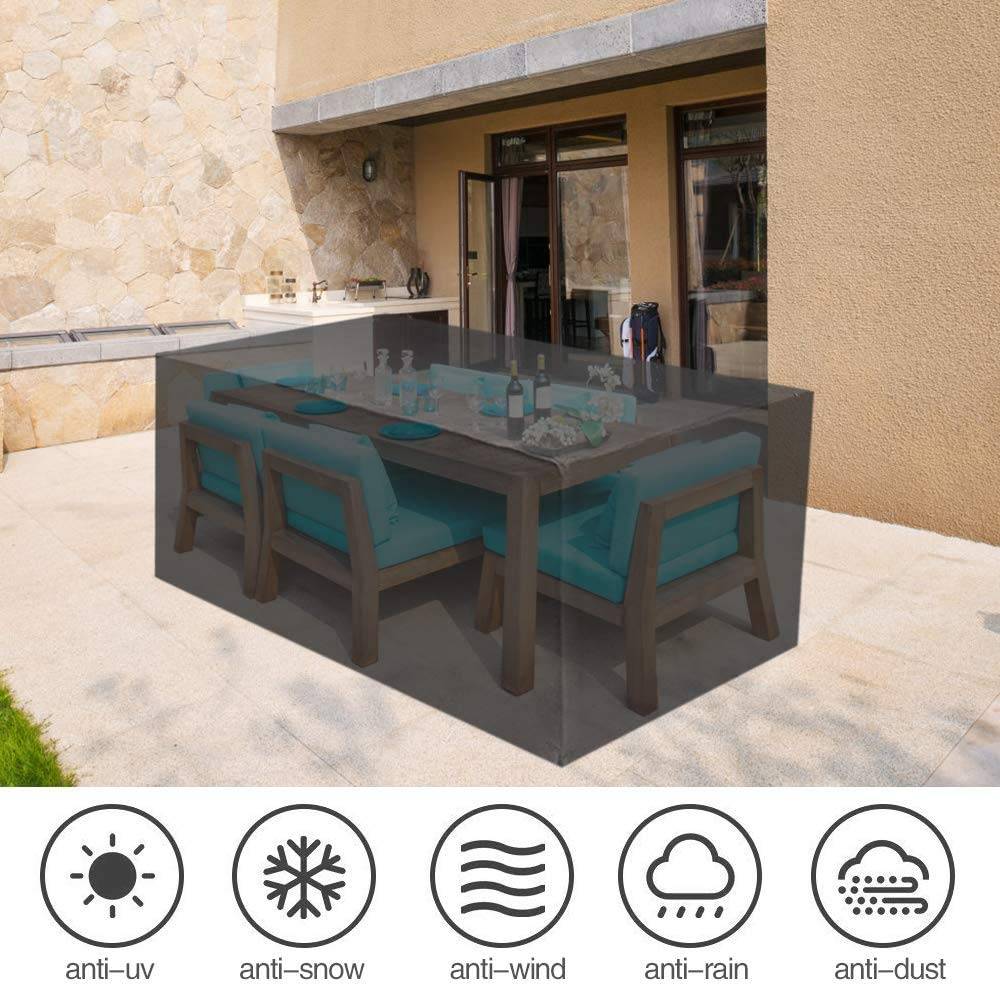 IntiMeg - Housse Salon de Jardin, Housse de Protection Imperméable et Anti-poussière Bâche Couverture Jardin,polyester Mobilier Jardin Couverture 123*123*74cm - Image 2