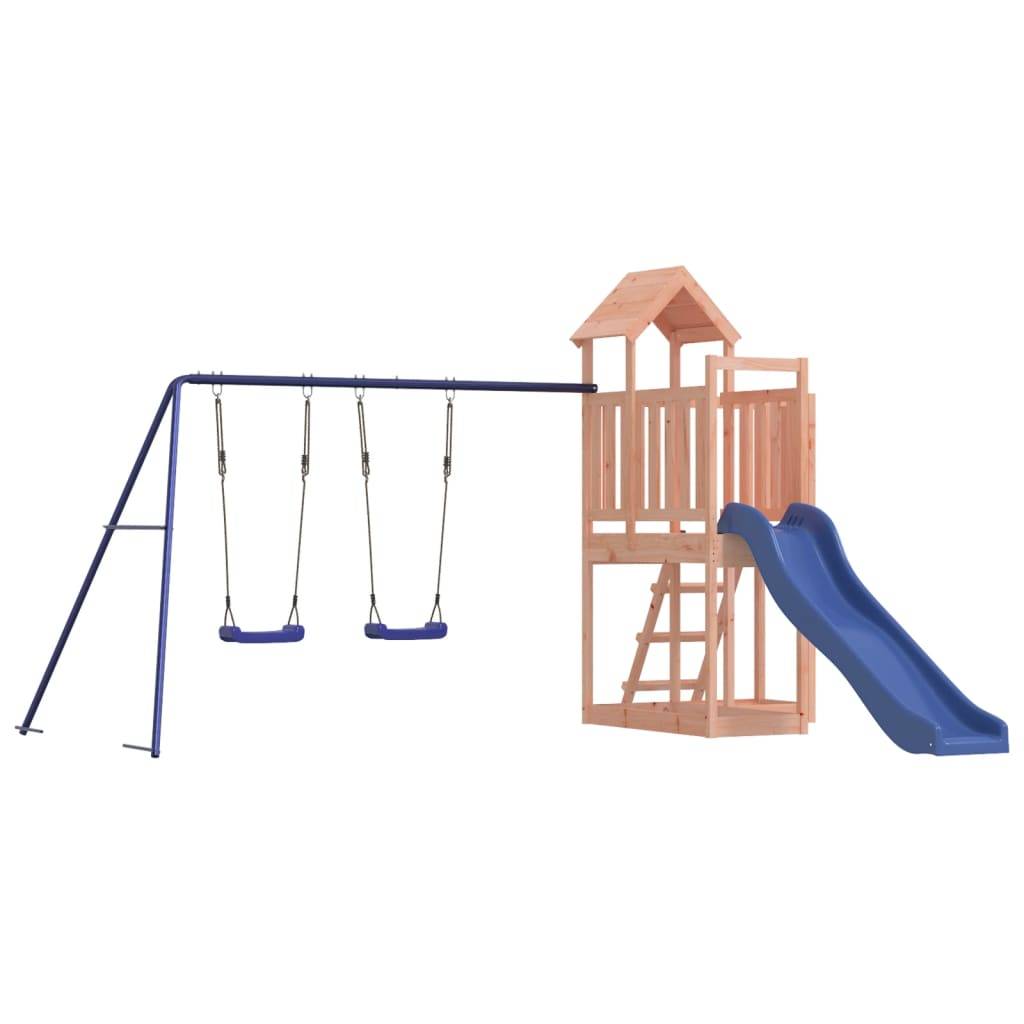Helloshop26 - Aire de jeux d'extérieur balançoires toboggan portiques robuste jeux jardin 356 x 378 x 214 cm bois massif de douglas - Imagen 1