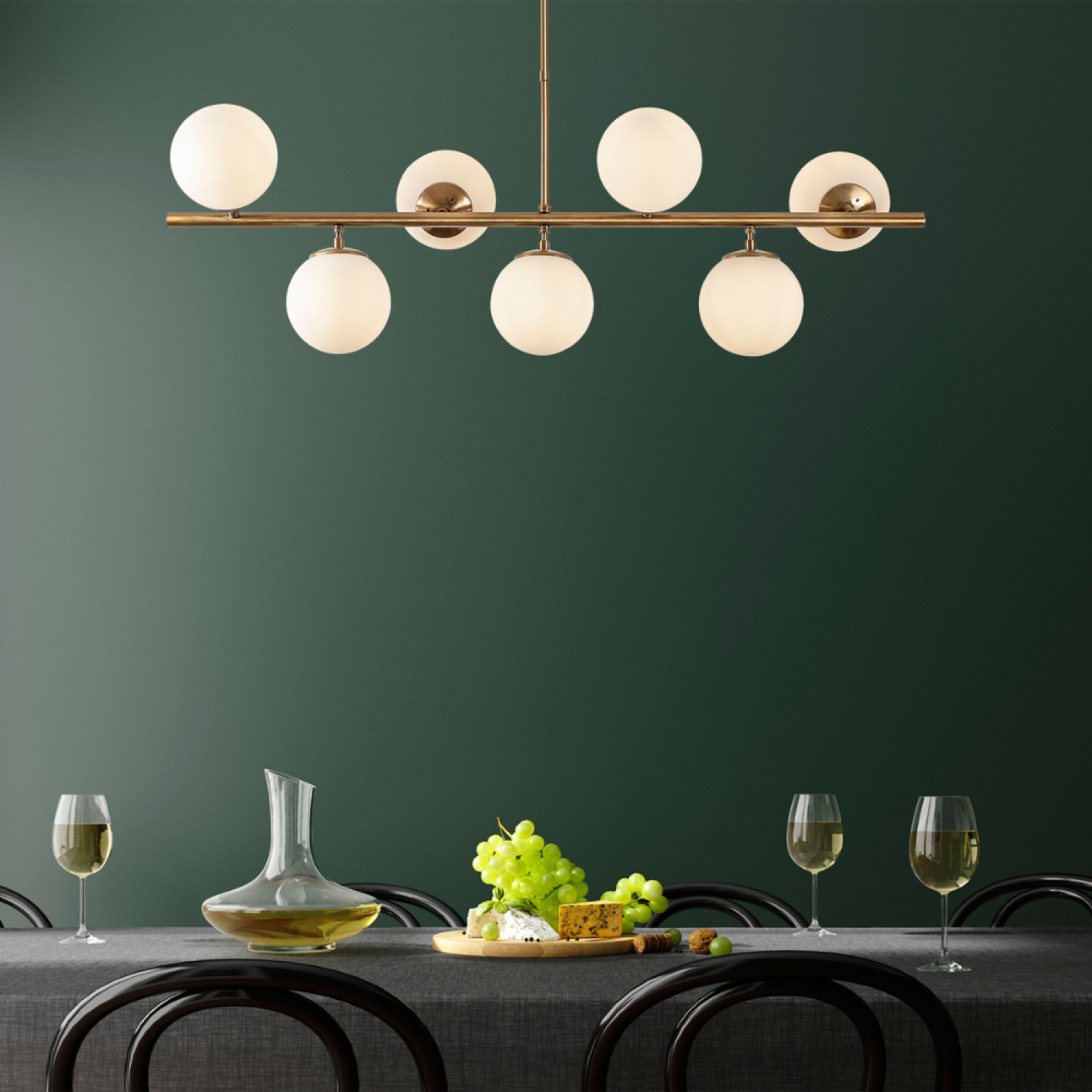 Concept Usine - Suspension dorée 7 lampes VICTOIRE - Image 3