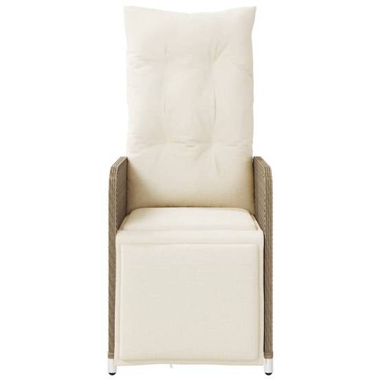 Chaises inclinables de jardin en résine tressée beige 54,5 x 58,5 x 92 cm - PANGIVO - Image 4