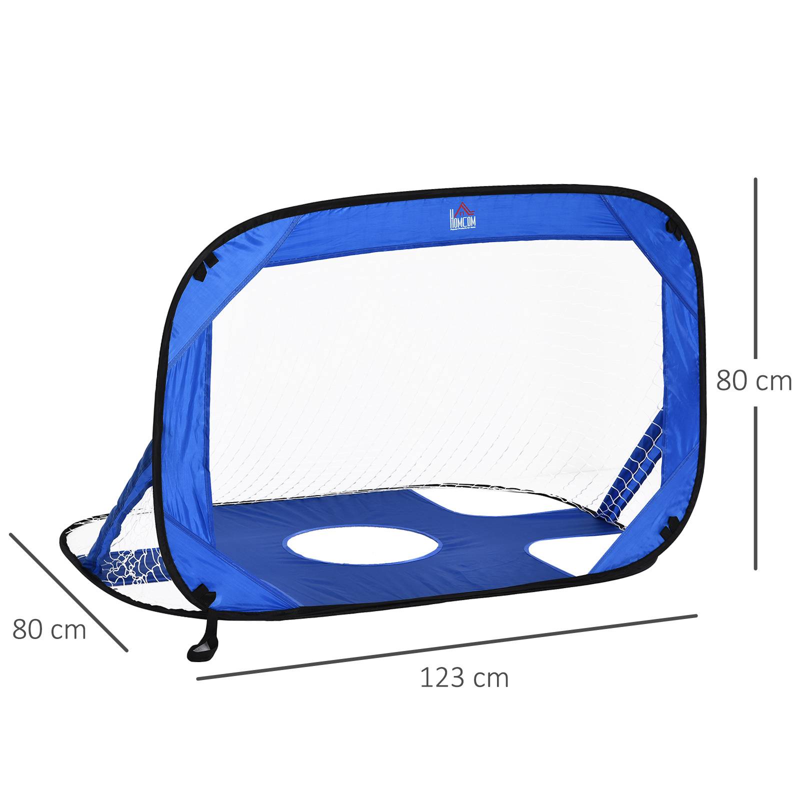 Buts de football, but pliable, filet de football portable, lot de 2 mini buts, mobile avec sac de transport, pliable, bleu, 123 x 80 x 80 cm - Image 5