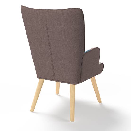 Fauteuil scandinave IVAR en tissu patchwork multicouleurs - Image 4