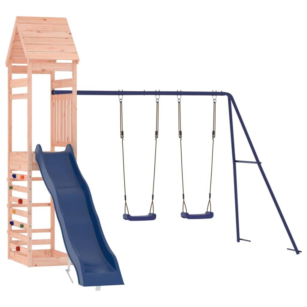Helloshop26 - Aire de jeux d'extérieur balançoires toboggan portiques robuste jeux jardin 316 x 363 x 264 cm bois massif de douglas - Imagen 1