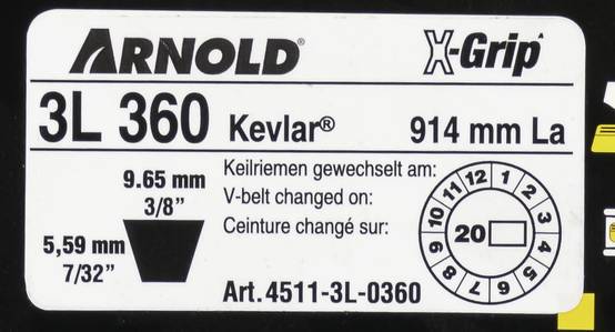 Arnold - Courroie trapézoïdale X-Grip V de type 3L360 Arnold - Imagen 2