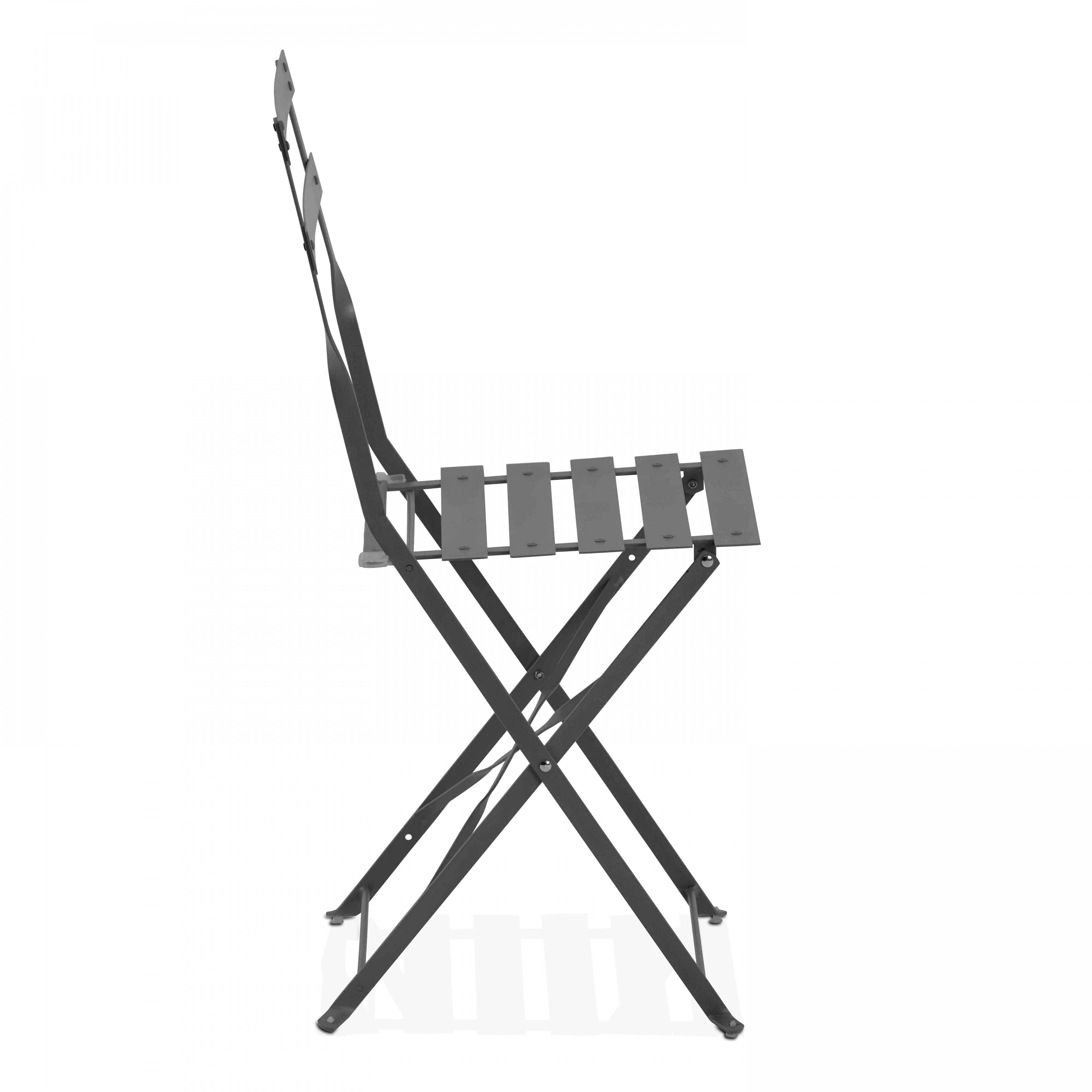 Oviala - Lot de 2 chaises pliantes en acier grises Rome - Oviala - Image 4