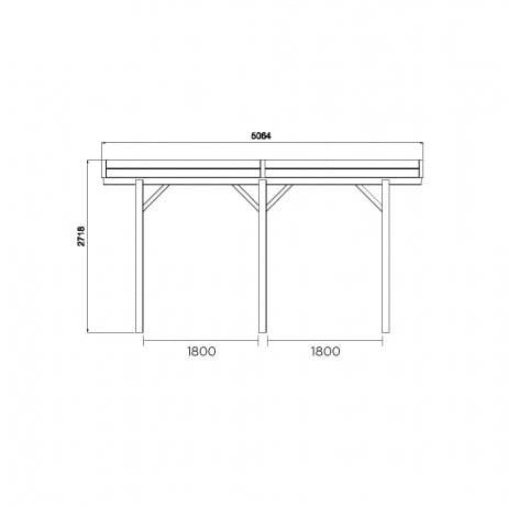 Carport base 3x5 H 2,5m, Ancrage Aucun, Panneaux de toit Aucun - Imagen 3