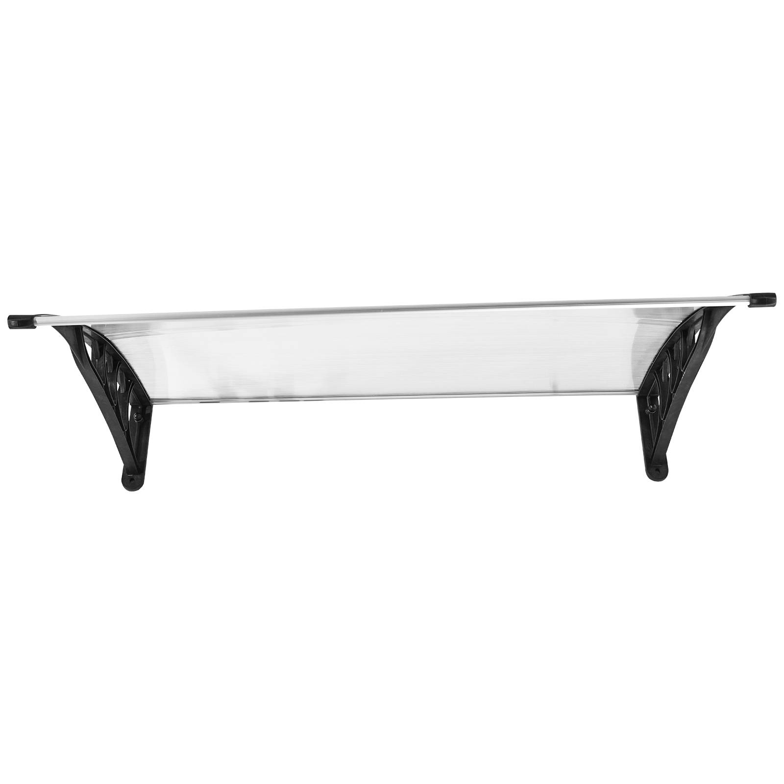 Outsunny - Auvent marquise de porte design voûté arrondi dim. 100L x 80l x 23H cm polycarbonate plastique noir - Outsunny - Imagen 6