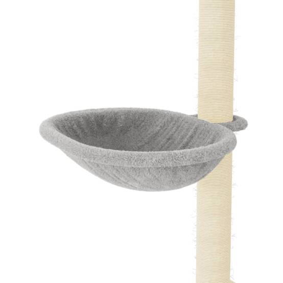 Arbre à chat bois sisal et peluche gris clair 78 x 59 x 95 cm - PANGIVO - Image 7
